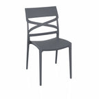 Sedia polipropilene colore grigio metal schienale incrocio Flow
