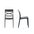 Sedia polipropilene colore grigio metal schienale incrocio Flow