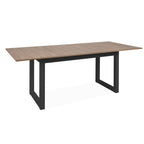 Ausziehbarer Tisch 160x90 cm mit Holzplatte und anthrazitfarbenen Beinen - Austin