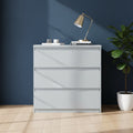 Cassettiera 3 cassetti colore grigio ghiaccio 77.2x42.2x80H Morgan