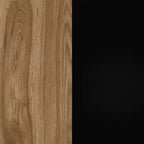 Comodino sospeso con cassetto 40 cm nero e rovere oud con maniglia reversibile Eco