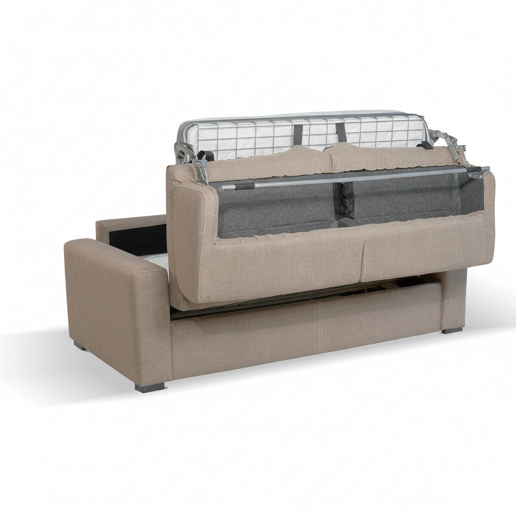 Divano letto 3 posti tessuto Queens colore beige 200x98x86h Flash