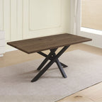 Fester Tisch mit Platte aus antikem Eichenholz und schwarzen Metallbeinen 180x90x76H Ronan