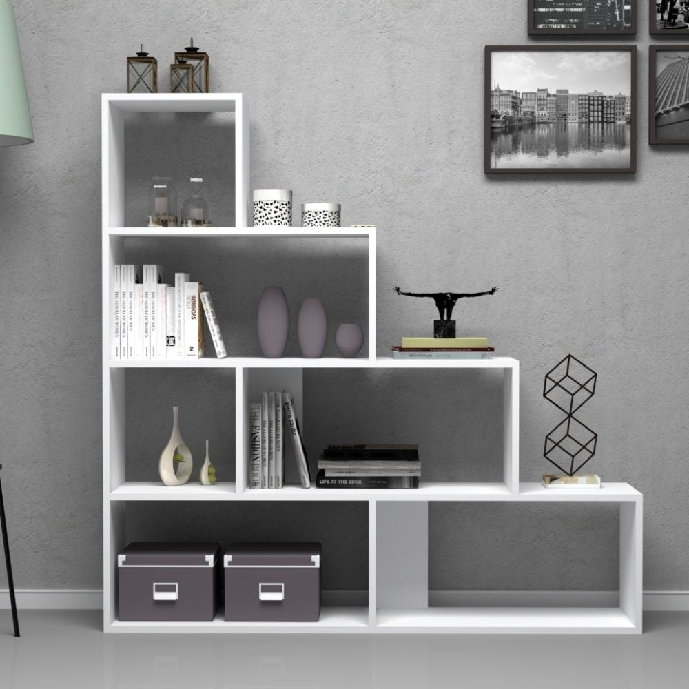 Étagère échelle en bois blanc 145x145 Alis
