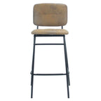 Sgabello Ross in ecopelle ruggine con gambe nere