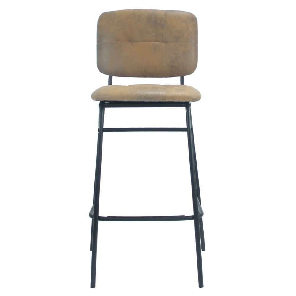 Sgabello Ross in ecopelle ruggine con gambe nere