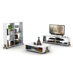Libreria 113x117h cm colore bianca con piedini a croce - Kipp