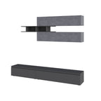 Parete attrezzata cemento e antracite 250x40x206H