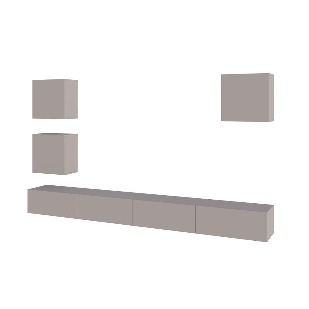 Parete attrezzata tortora Marte 300x40x170H