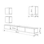 Parete attrezzata tortora Marte 300x40x170H