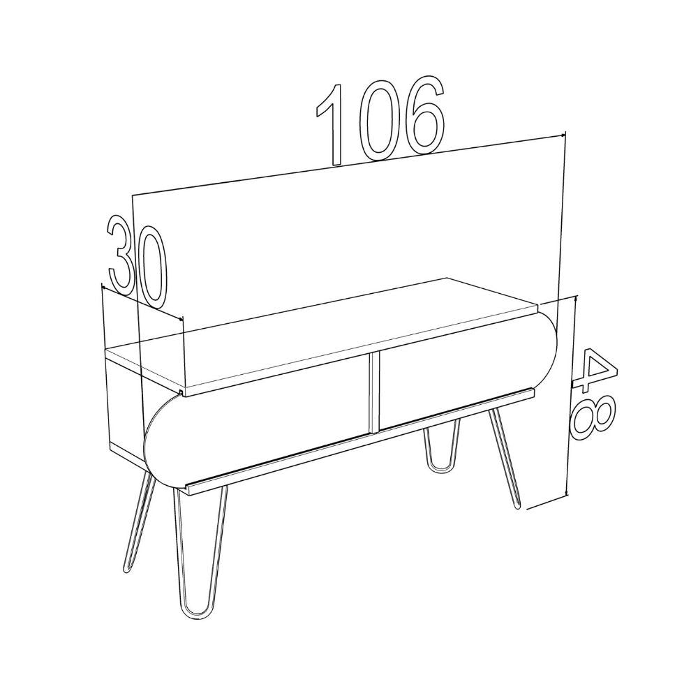 Porta TV Ilia noce 106x30x48H MT190111