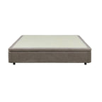 Letto matrimoniale con contenitore in tessuto taupe 162x192x39H Sommier
