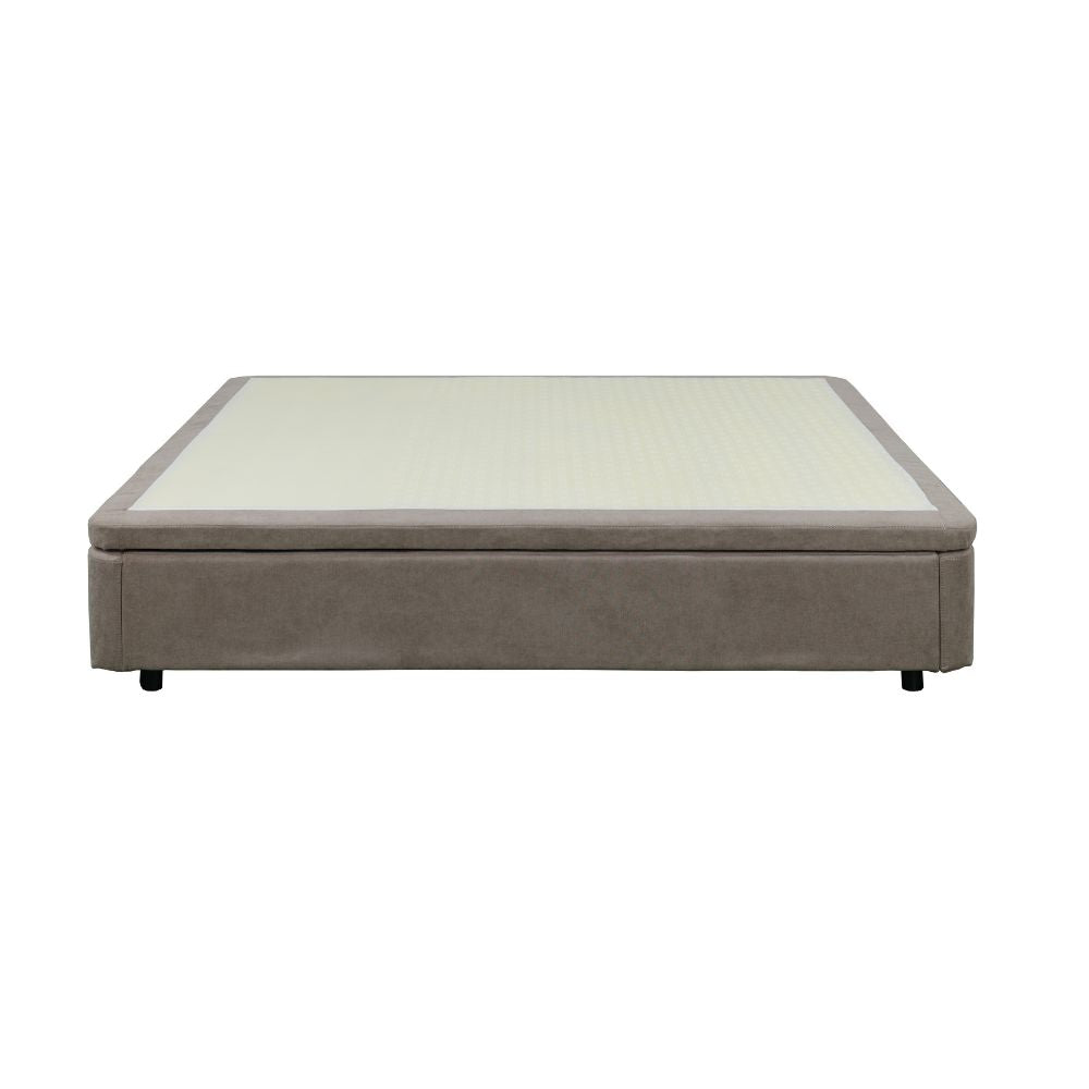 Letto matrimoniale con contenitore in tessuto taupe 162x192x39H Sommier