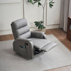 Poltrona relax manuale con 8 punti di massaggio Futura nabuk grigio chiaro