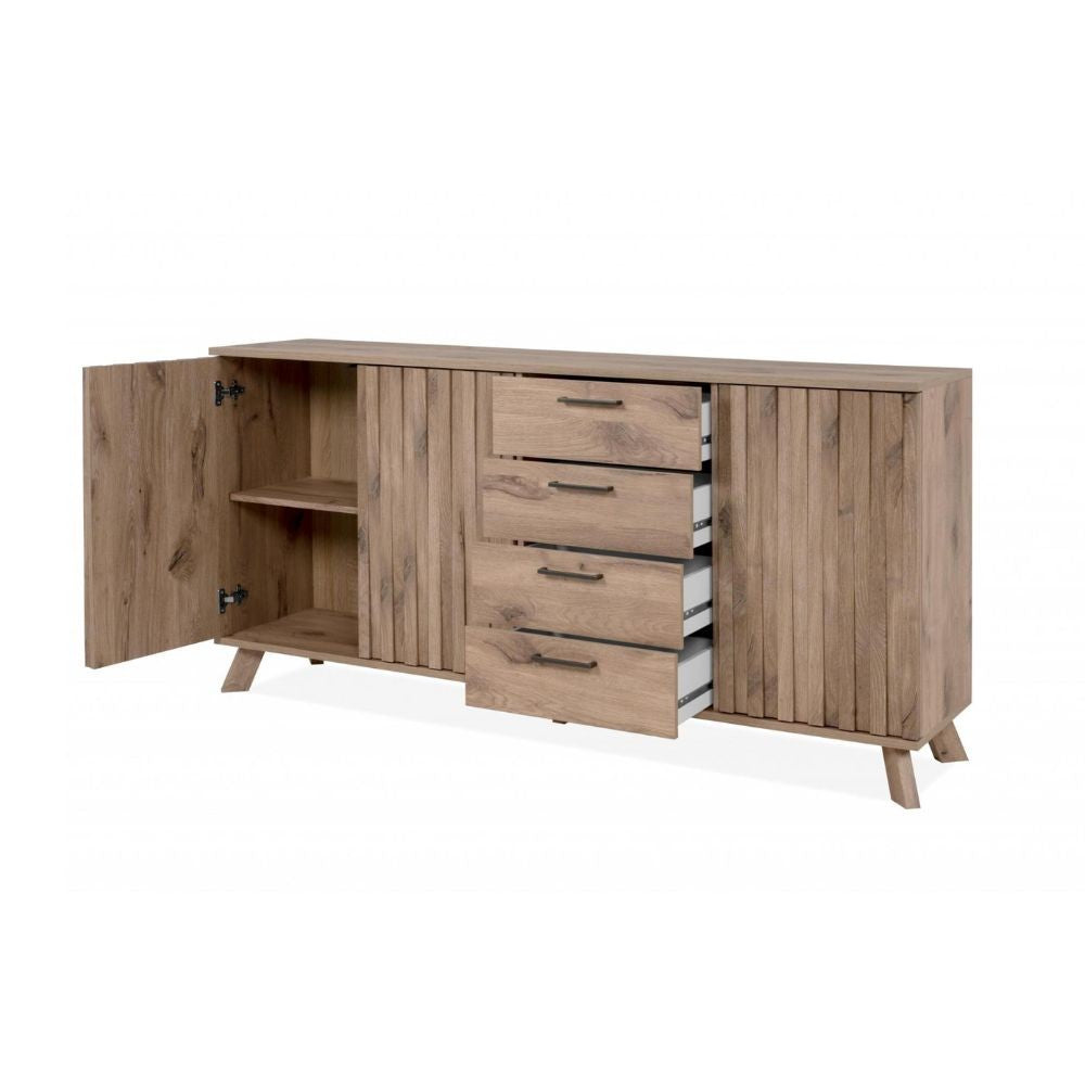 Sideboard 175 cm mit 3 Türen und 4 Schubladen Eiche - Wellington51A