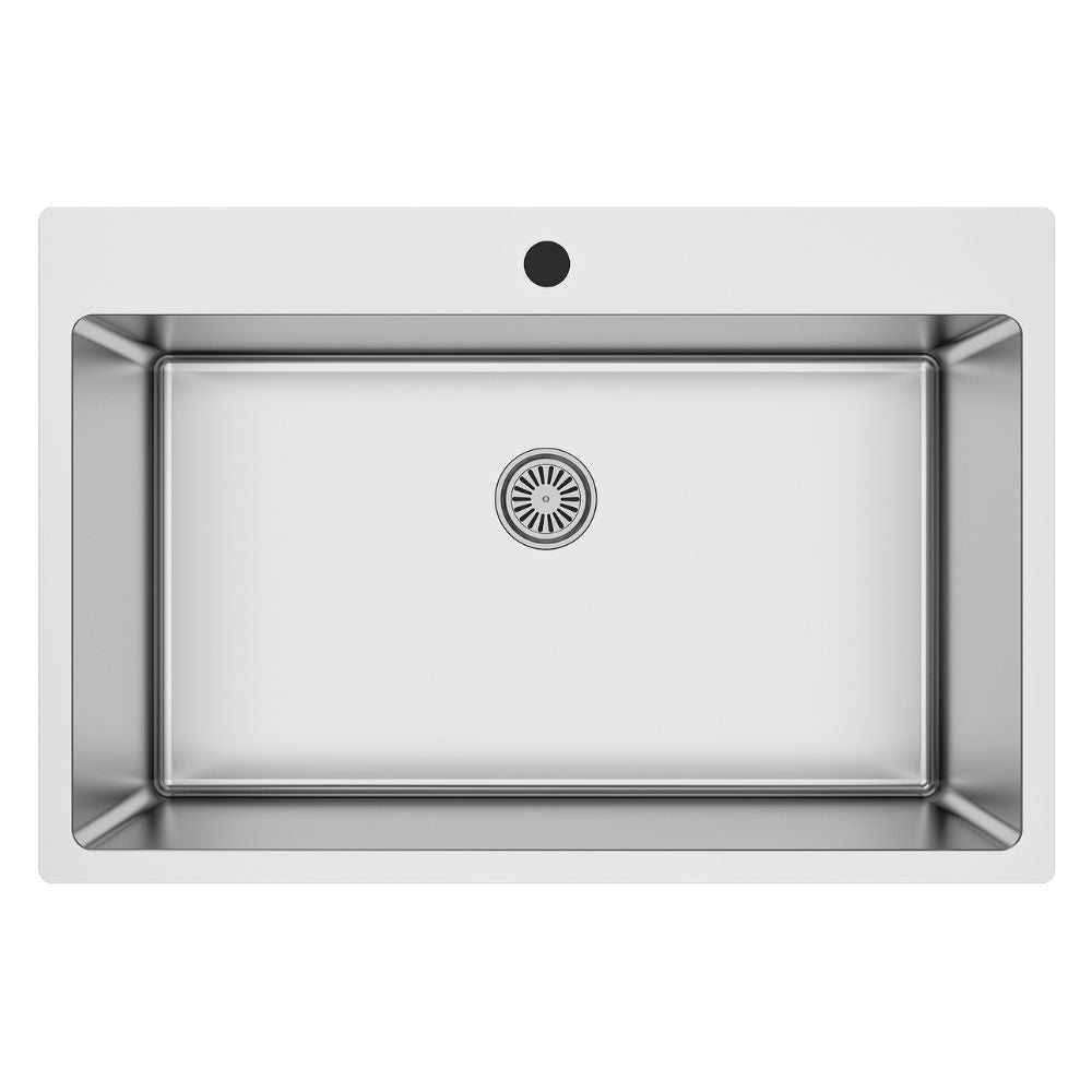 Lavello cucina incasso in acciaio una vasca 76x50.5x20H cm - SA233 Samet