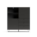 Credenza con ante cassetti e vano a giorno colore antracite 123,6x135H cm - Aldix
