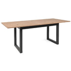 Table extensible 160x90 cm avec plateau couleur chêne et structure anthracite - Denver 50