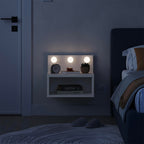 Comodino sospeso con luci LED integrate e vano a giorno colore bianco Treo