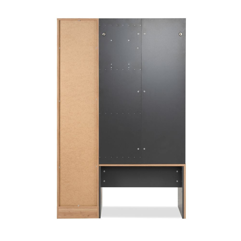 Mobile ingresso con frontale cannettato e specchio Medan42B colore quercia antracite 122x37x190H