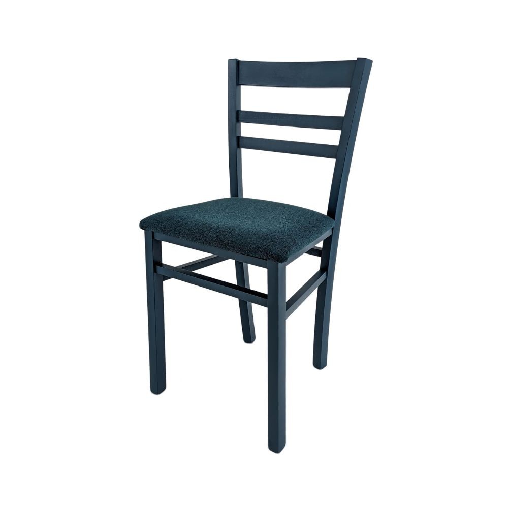 Lot de 2 chaises en bois revêtu de tissu bleu - Chromica