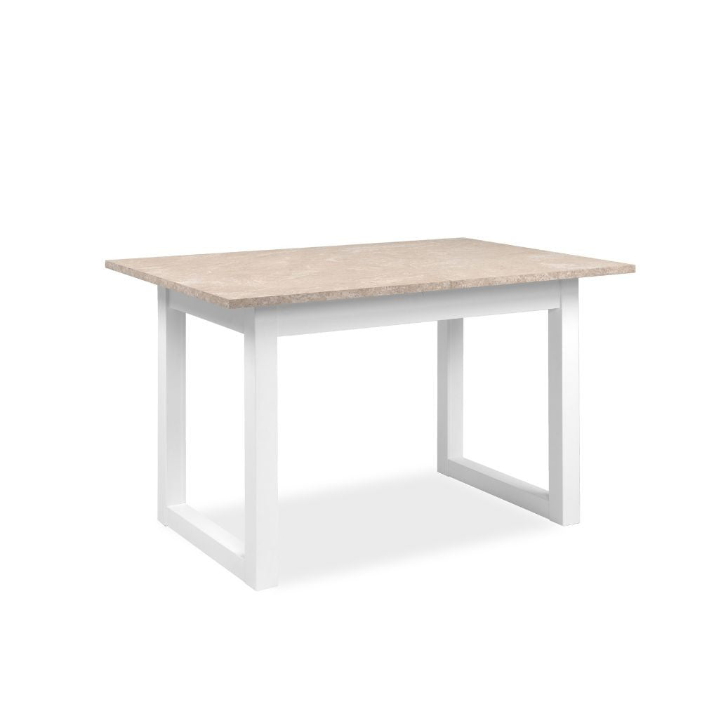 Tavolo rettangolare allungabile Houston80B sabbia e bianco 120x80x75H