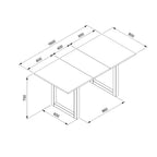 Tavolo rettangolare allungabile Houston80B sabbia e bianco 120x80x75H
