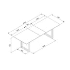 Tavolo allungabile 200x90x75H Denver80C colore quercia antracite.
