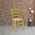 Set 2 sedie in legno di faggio con seduta paglia Venezia colore anilina giallo