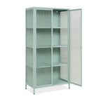 Vetrina in vetro scanalato temperato e acciaio laminato verde menta 2 ante Milton52A 80x40x160H