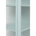 Vetrina in vetro scanalato temperato e acciaio laminato verde menta 2 ante Milton52A 80x40x160H