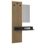ENTRÉE ELOIS ANTHRACITE CHÊNE AVEC 3 PATTÈRES ET MIROIR