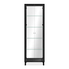 Vetrina colore nero con 2 ante e 4 ripiani Albi52B 62x33x189H