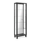 Vetrina colore nero con 2 ante e 4 ripiani Albi52B 62x33x189H