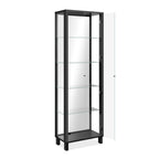 Vetrina colore nero con 2 ante e 4 ripiani Albi52B 62x33x189H