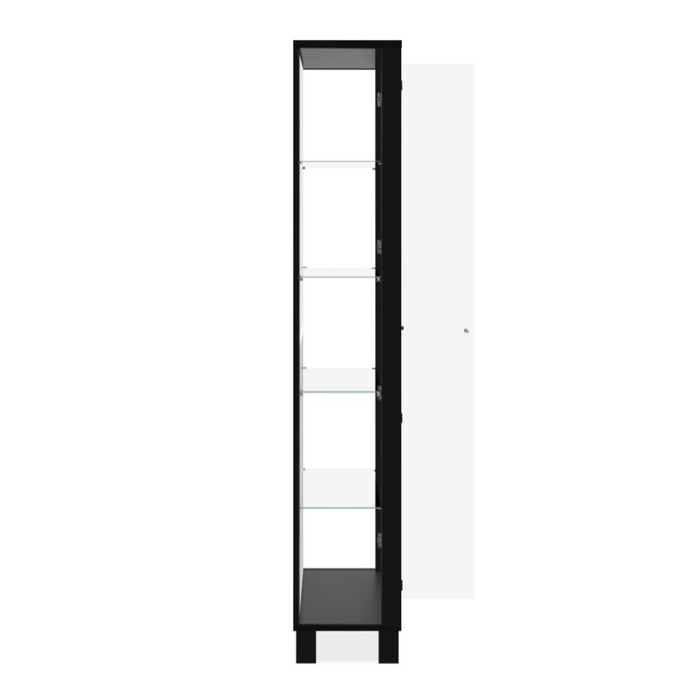 Vetrina colore nero con 2 ante e 4 ripiani Albi52B 62x33x189H
