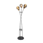 Stehleuchte 160H cm aus geflochtenem Eisen mit 3 Glasleuchten - Grande MDL3812