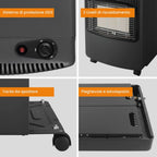 Stufa a gas salvaspazio pieghevole 4200W colore nero White