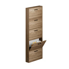Scarpiera 5 ante Serena slim salvaspazio 180x65x15 colore noce naturale