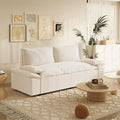 Canapé convertible 2 places beige 185x85x85H Belly