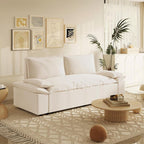 Canapé convertible 2 places beige 185x85x85H Belly