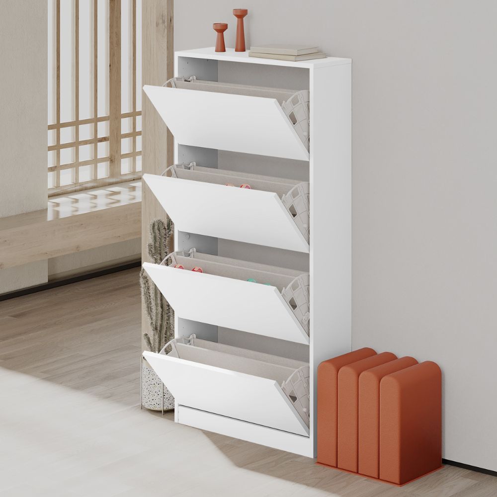Scarpiera 4 ante a ribalta colore bianco SHC540BI