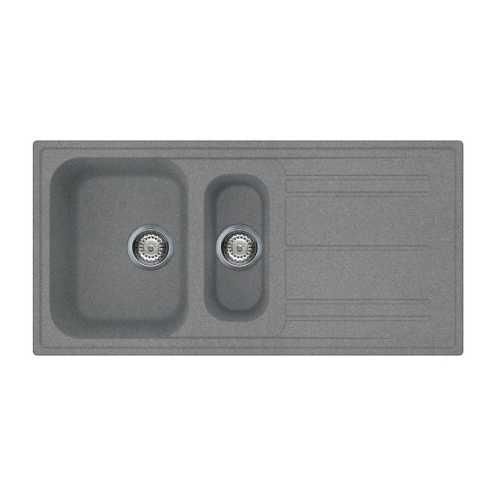 Einbauspüle 2 Becken reversibel Titanfarbe 100x50 - Smeg LZ102TT
