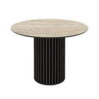 Tavolo rotondo Olympus piano effetto marmo travertino 110x110x76