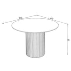 Tavolo rotondo Olympus piano effetto marmo travertino 110x110x76