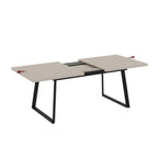 Tavolo allungabile piano cashmere e gambe in metallo nero Lavinya 170x90x75h