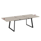 Tavolo allungabile piano cashmere e gambe in metallo nero Lavinya 170x90x75h