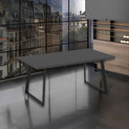 Tavolo allungabile piano ossido e gambe in metallo nero Lavinya 170x90x75h
