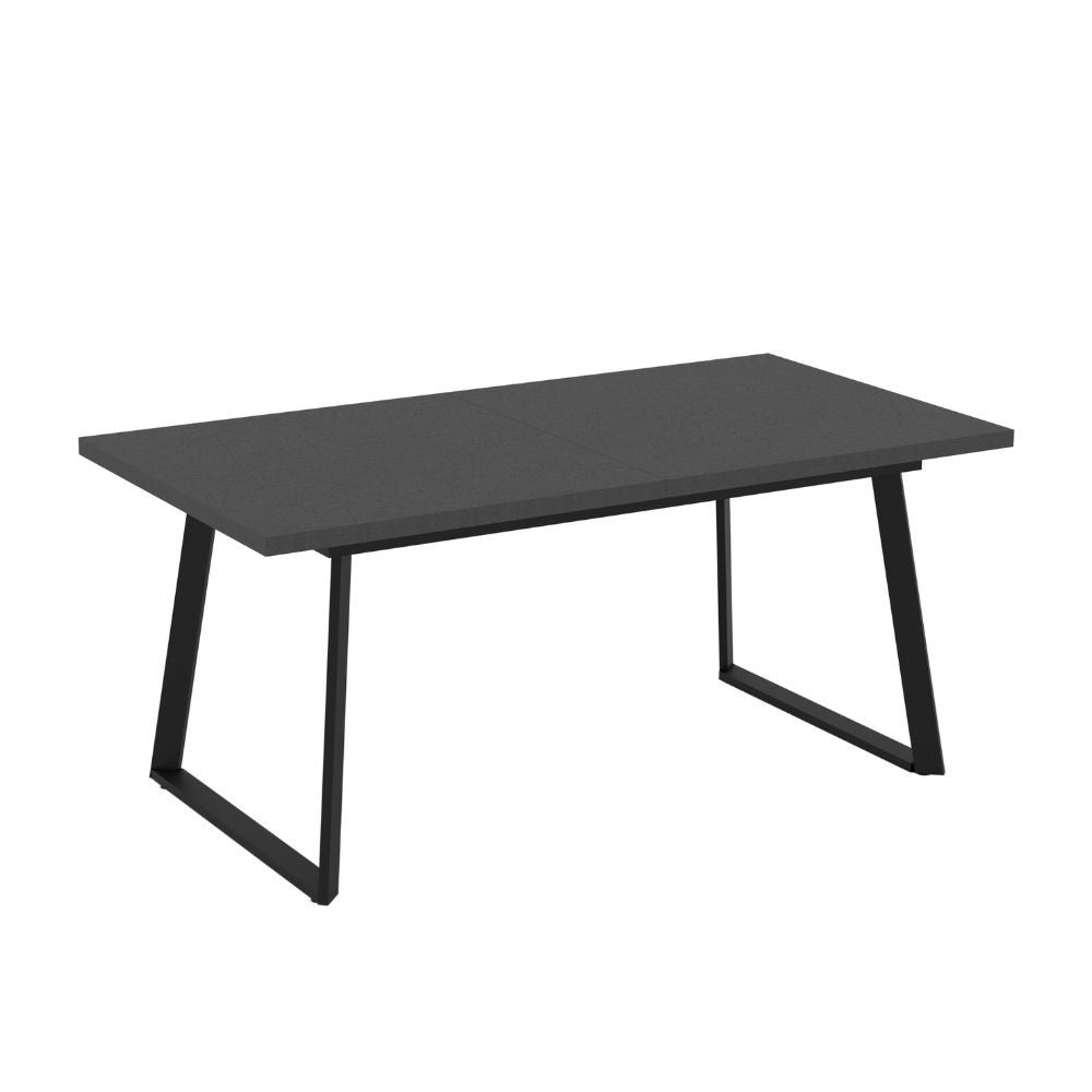 Tavolo allungabile piano ossido e gambe in metallo nero Lavinya 170x90x75h