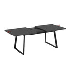 Tavolo allungabile piano ossido e gambe in metallo nero Lavinya 170x90x75h